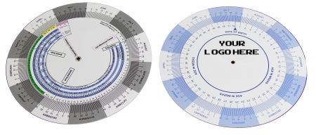 Customized 15 cm Diameter Pregnancy Due Date Calculator w/ LOGO/Text in Black