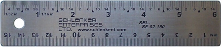 6" Flexible Stainless Steel Rulers w/ Cork Backing