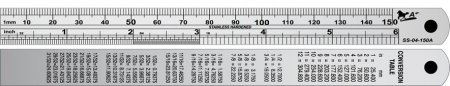6"/150 mm Heavy Duty Hardened Stainless Steel Rulers