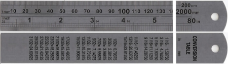 80"/2000mm Heavy Duty Hardened Stainless Steel Rulers