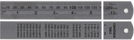 12"/300 mm Heavy Duty Hardened Stainless Steel Rulers