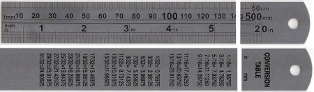 20"/500 mm Heavy Duty Hardened Stainless Steel Ruler