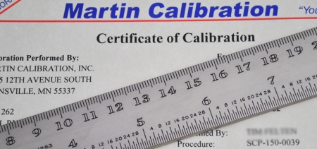 60"/1500 mm High Precision Rule w/ Certificate of Calibraton Traceable to NIST
