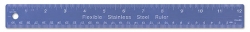 24"/60cm Flexible Stainless Steel Blue Coated Ruler w/ Cork Backing